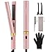 Steam Hair Straightener,Magicfly Professional Ceramic Tourmaline Ionic Steam Flat Iron with Vapor, Swivel Cord, Heat up Fast Hair Iron with 5 Temperature Modes for Most Hair Types, Rose Gold