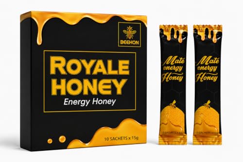 MIEL NOIR PRODUIT ALIMENTAIRE ROYALE 100% NATUREL INTENSE POUR HOMME EN STICKS - FORMULE EFFICACE 10 SACHETS INDIVIDUELS FORMAT PRATIQUE GINSENG