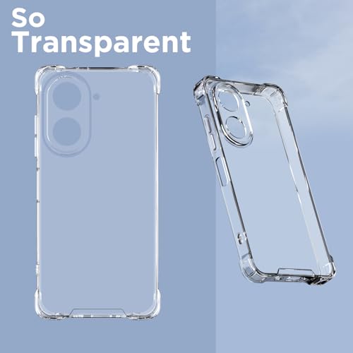 Image of Amazon Basics Back Cover for Poco C71 / Redmi A5 PC + TPU Clear Transparent Raised Edges Shockproof Protective Phone Bumper Case(Transparent)
