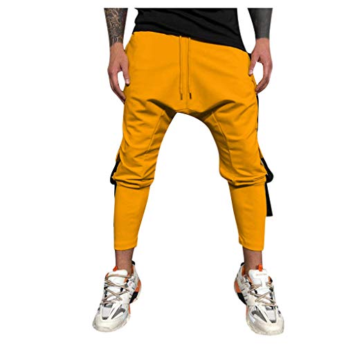 Amlaiworld Pantalones de Hombre Skinny fit otoño Moda Hombre Casual Outdoor Pocket Multi-Pocket Work Trouser Cargo Pantalones Largos Pantalones Deportivos Pantalones Deportivos