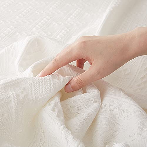 Fantasy Garden White Throw Blanket,Throw Blanket With Tassel For Couch, Sofa,Bed And Picnic,Decorative Cozy Travel Blanket Large Cream Throw Blanket (White, 90X100) #TOP2