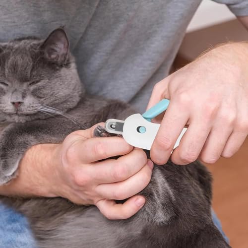 Image of Adjustable Cat Nail Clipper to Avoid Excessive Cutting, Cat Nail Trimmer with Nail File, Pet Nail Clippers for Kitten Bunny Guinea Pig Rabbit Ferret (Blue)
