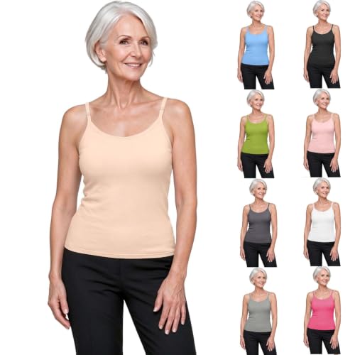 Tank Top with Built in Bra for Older Women U Neck Seamless Support Camisole | Tank Tops with Built-in Bra Shelf Bra, Seamless Wireless Support Tops Shaper Sleeveless Shirts Soft Breathable Vest Underwear - image 1