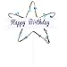 Amosfun Świecąca gwiazda LED ciasto Topper Happy Birthday Cake Topper Ozdoba na tort Dekoracja na tort dla niemowląt dziewczynki dzieci urodziny impreza (niebieski)