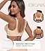 OEAK Womens Comfortable Bra Push Up Bras Wireless Support Lift Brassiere V Neck Full Coverage Everyday Seamless Tshirt Bras Nude XXL Plus