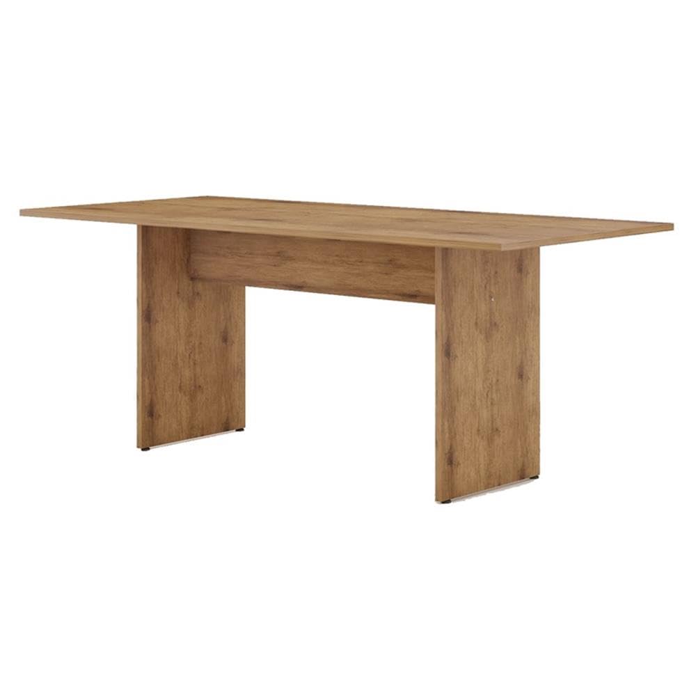 Manhattan Comfort Nomad Dining Table for 4 to 6, Modern Rustic Farmhouse Statement Furniture Piece with Protouch Wood Grain Finish, Sturdy H-Base Pedestal Design, Easy Assembly, 67.91", Nature