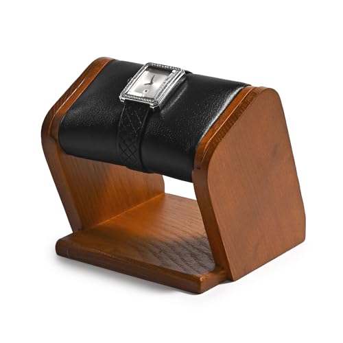 Oirlv Support Montre en Bois Massif Simple, Présentoir Amovible Pour Hommes (Noir)