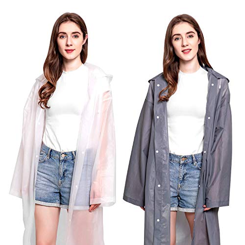 KRYMXAR 4er Set Regenponchos - Transparent & Wasserdicht Für Outdoor
