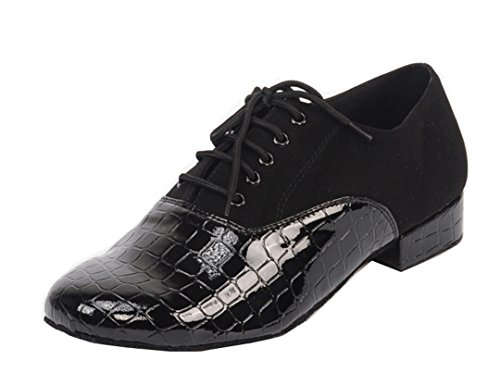 Chaussures de danse jazz homme confortables en peau de serpent à lacets