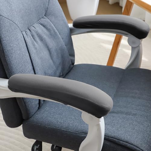Image of HOKIPO 'SereneSolids' 140 GSM Armrest Covers for Office Chair (Elastic Style), 1 Pair, Grey (AR-5933-GRY)