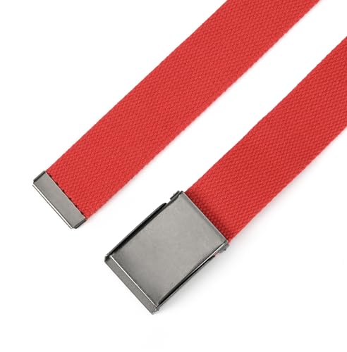 Image of Mile High Life Canvas Web Belt | Cut to Fit Up to 52 inch | Flip-Top Matte Silver Nickel Buckle 12 Colors