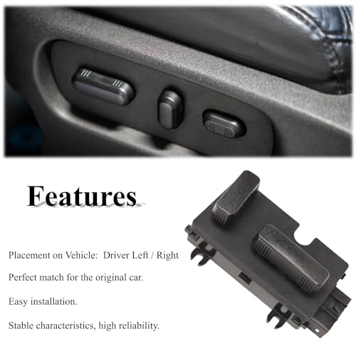 6-Way Power Seat Adjustment Switch Passenger Seat Adjuster Recline Switch Compatible with 2002-2006 Chevy Silverado Avalanche Suburban Tahoe/GMC Sierra Yukon Replaces12450254 - Thumbnail 4