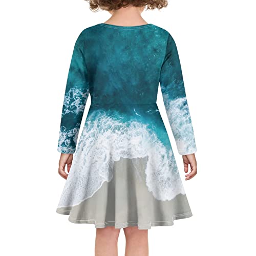 Vestido largo casual de manga larga para niña miniatura 4