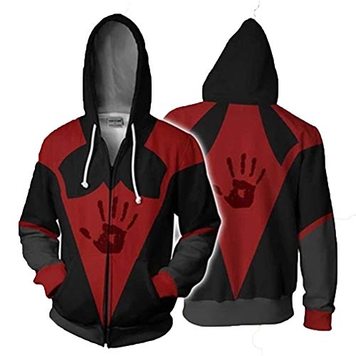 XKUN Hombre Sudadera con Capucha con Cremallera The Elder Scrolls 3D Impresión Parejas Manga Larga Camisa de Entrenamiento con Capucha Ropa Deportiva Casual Tops cómodos A-S