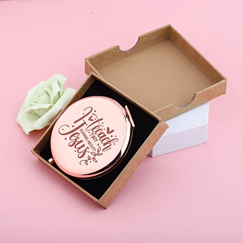 Aktap Religious Teacher Travel Makeup Mirror I Teach Tiny Humans About Jesus Compact Mirror For Sunday School Teacher Gift (Jesus Compact Mirror) #TOP3