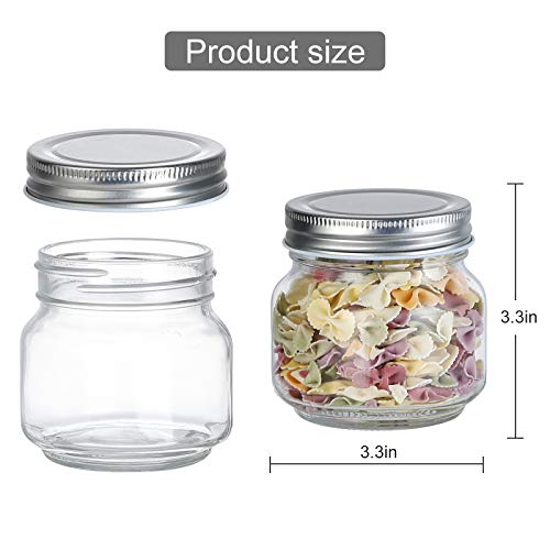 Mason Jars, Catsayer 24Pack Premium Glass 8oz Canning Jars with Lids Wide Mouth Spice Storage for Honey Caviar Jelly Jams Baby Foods Wedding Favors