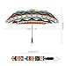 2 Fold Compact Travel Automatic Golf Umbrella, Fashion Sunny Rain Sunscreen Umbrella For Women Men Indiana Western Southwest Tribal Ethnic Aztec Geometric