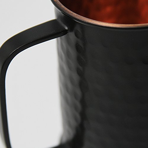 German Style Black Hammered Copper Beer Stein - 100% Pure Heavy Gauge Copper Beer Mug