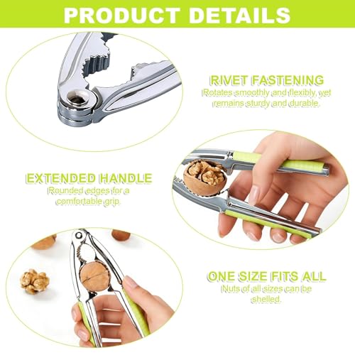 2 PCS Nutcrackers, Multifunctional Nut Cracker, Heavy Duty Nut Crackers with Non-Slip Handle and Fork, Nut Crackers for Pecan Walnut Almonds, Hazelnuts, Pistachios - Image 4