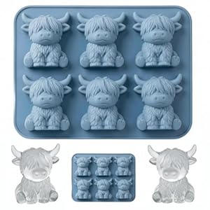 Mini Highland Cow Ice Cube Tray – Fun Silicone Mold for Whiskey, Cocktails & Party Ice. Easy-Release Design, Perfect for Chocolates, Candies & Jellies.