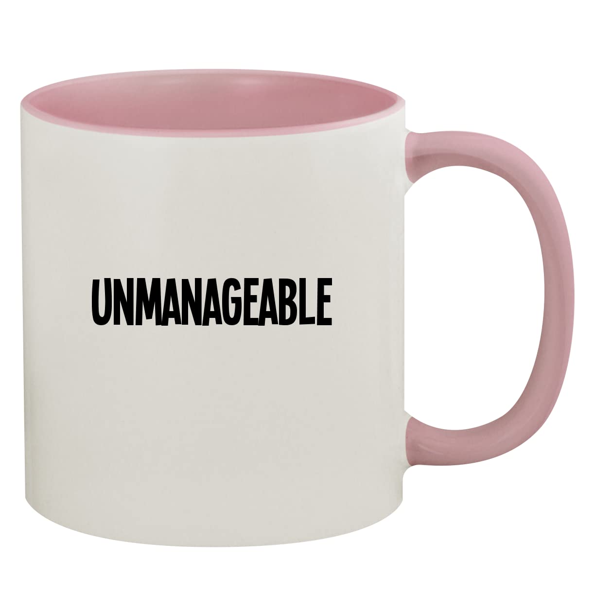 Unmanageable - 11oz Ceramic Colored Inner & Handle Coffee Mug, Pink