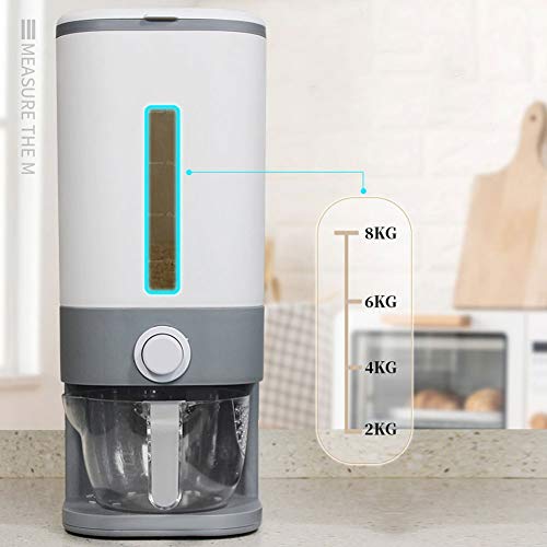Rice Dispenser, Cereal Dispenser, Airtight Storage Containers For Grain Beans And Dry Food (With Drain Measuring Cup), 12Kg/26Lbs, Food Grade Pp Material #TOP6
