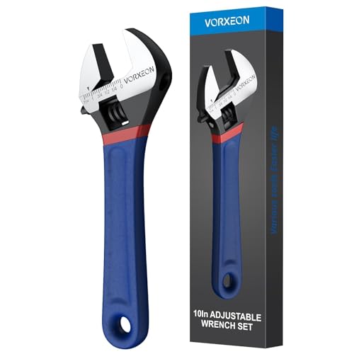 VORXEON CLE A MOLETTE Réglable Clé à Molette Grande Ouverture jusqu'à 30mm /1.18in Clef à Moletteen acier à haute résistance métrique/impériale avec poignées antidérapantes pour bricoleur