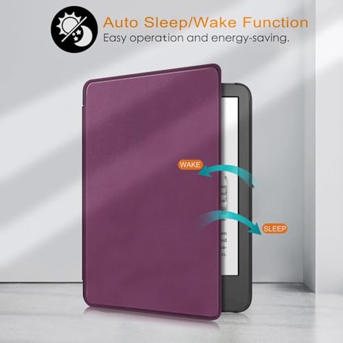 Image of ProElite Cover Case for Kindle Paperwhite 12th Gen 7 inch Case, Slim Smart Flip case Cover for Amazon Kindle Paperwhite 12th Generation 7 inch 2024, Purple