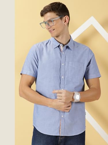 Image of Thomas Scott Men's Cotton Casual Shirt | Regular Fit | Soft & Breathable Fabric | Stylish Everyday Wear for Work, Travel & Outings