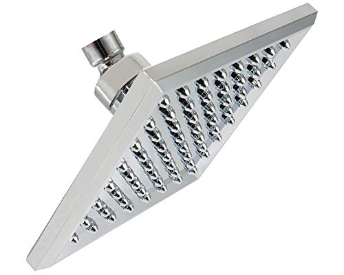 Arebos Alcachofa De Ducha | Cuadrada Con Energía Solar | Plata | 15 X 15 Cm