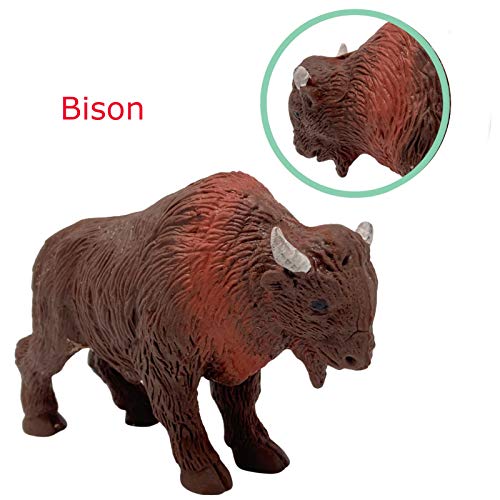Keycraft Squishy Stretchy Toys - BISON Wildlife Beanie Toys Modeled on Nature Original Animal Living, Durable BPA Free Material, Washable ideal for science, school projects, Kinetic Education