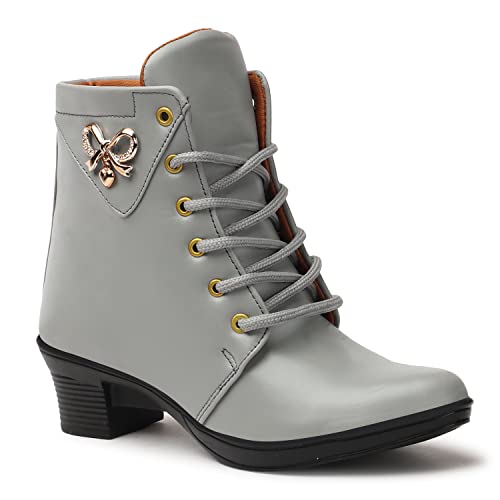 Image of KRAFTER Women's And Girls Classic Winter Suede velvet High heel Boots Casual, Outdoor and Holiday Outings