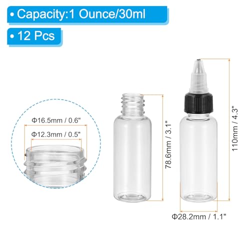 Botella dispensadora de plástico transparente de 30 ml con tapa de rosca 3
