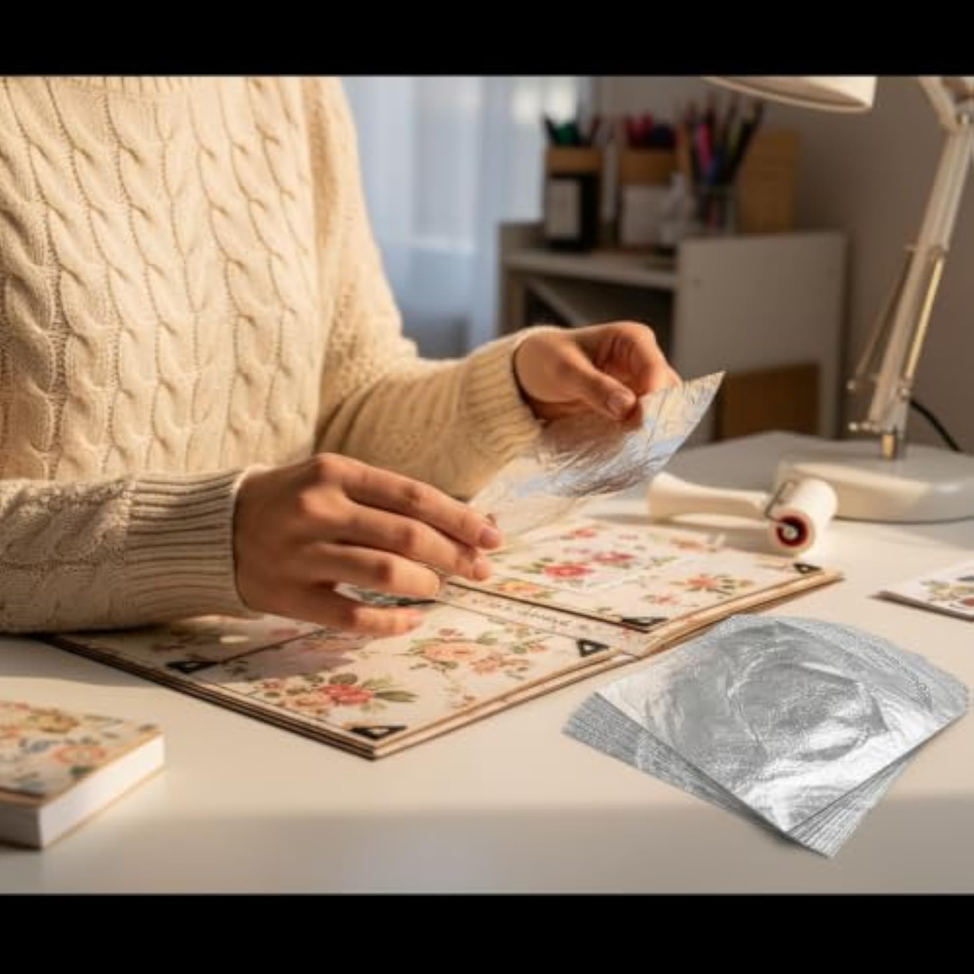 Silver Color Shiny Finish Metallic Foil Sheets for DIY Crafts