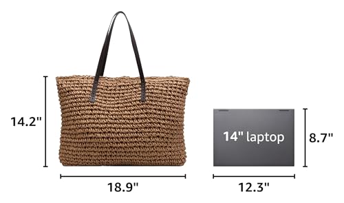 Bolso grande de hombro de paja para mujer verano miniatura 3