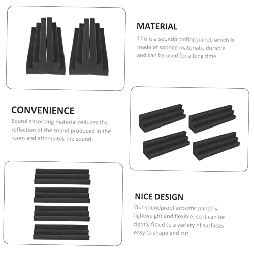 VANZACK 4 piezas paneles acústicos de esponja de alta densidad para absorción de sonido, paneles en forma de cuña para estudios de grabación, oficinas y hogares, color negro miniatura 3