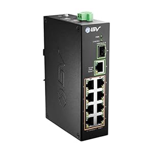 BV-Tech 8 Port PoE Switch with 1 Gigabit Uplink and Industrial DIN Rail – Power Over Ethernet Network Switch for IP Cameras, VoIP Phones, Wireless APs – IEEE802.3af/at, Wide Temperature Range