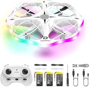 DEERC D13 Mini Drohne für Kinder mit Hindernisvermeidung, 6 LED-Lichtmodi, UFO Spielzeug mit 3 Batterien für längere Flugzeit, 3D-Flips, einfach zu fliegen, Geschenk für Jungen und Müdchen ab 6 Jahren
