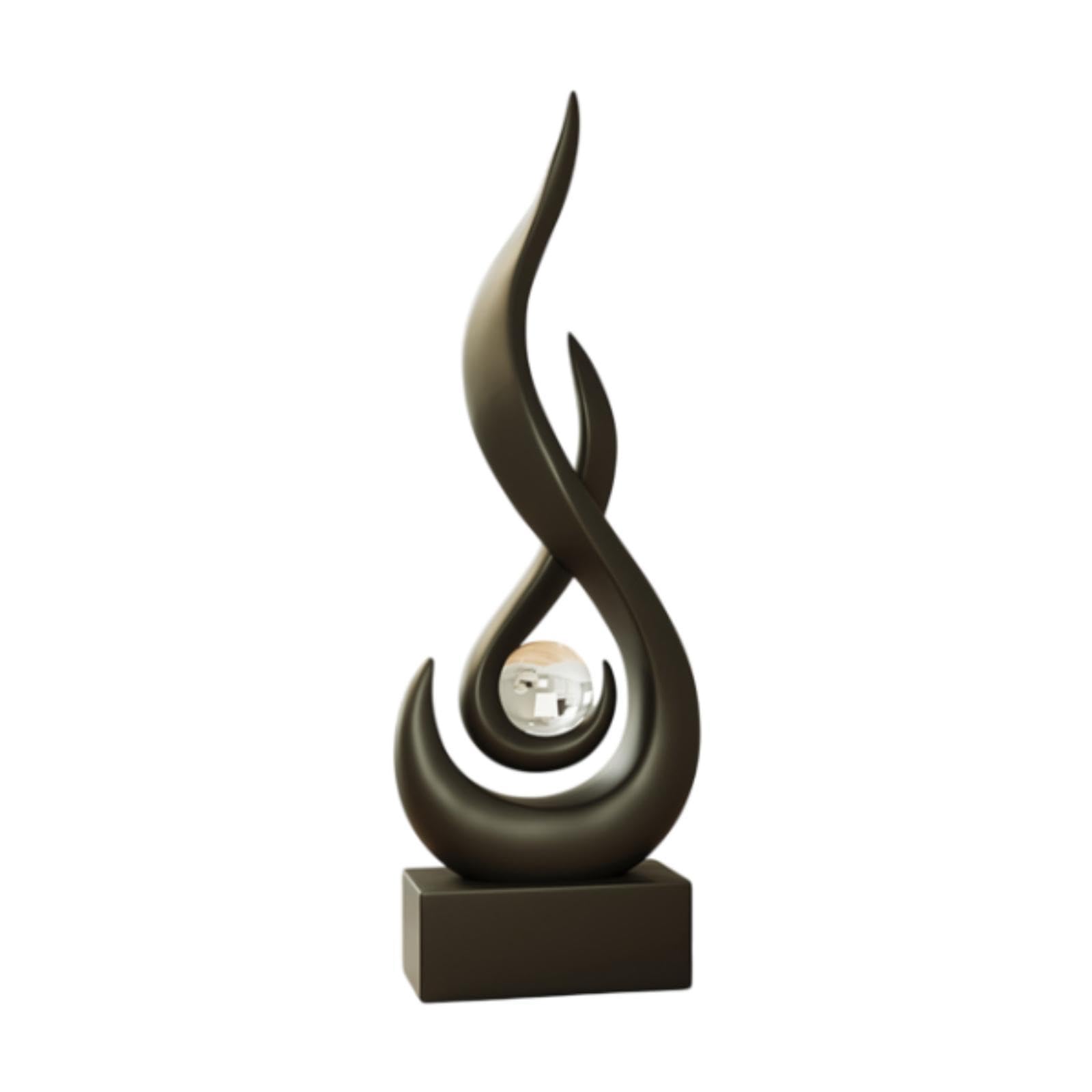 Escultura de Fuego, Estatua Moderna de Resina con Forma de Llama, Detalles Refinados Y Apariencia Artística, Ideal para Oficina, Sala de EST, Negro, Individual