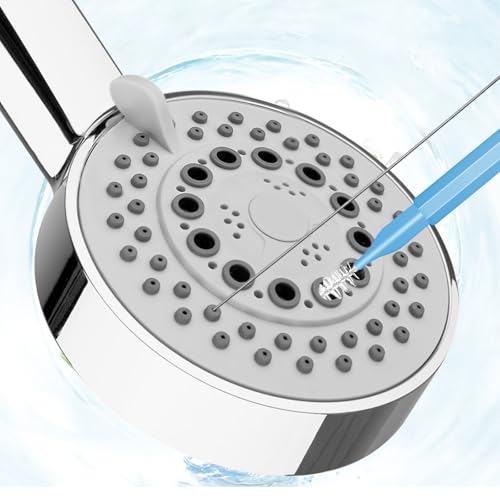 Image of 50pcs Shower Head Cleaner Tools, Multipurpose Shower Head Cleaning Brushes Multi-Size Showerhead Cleaner Picks Anti-Clogging for Bathroom Small Hole Nozzle Little Gaps (Orange, Blue)