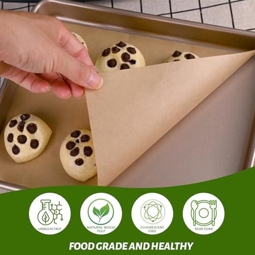 Image of WMKGG 100Pcs Unbleached Parchment Paper for Baking, 8 x 12 Inch | Parchment Paper Sheets Precut Heavy Duty for Cooking, Grilling, Air Fryer and Oven