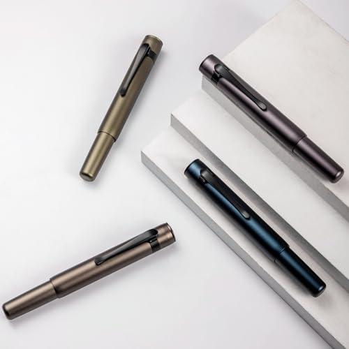 Image of Hongdian M2 Black Forest Mini Rollerball Pen Fine Point 0.5mm Slim Aluminium Pocket Pen with Black Ink Ideal for Travel and Signature Space Gray