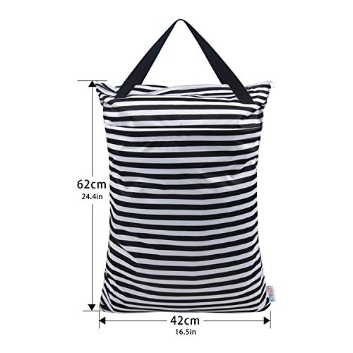 image for ALVABABY Large Wet Dry Bag Waterproof Hanging Cloth Diaper with Double