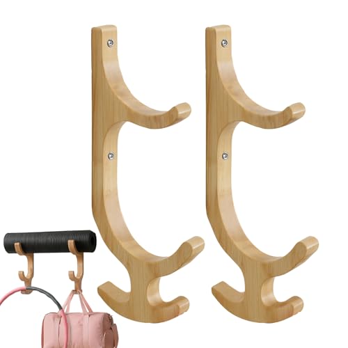 Support tapis de yoga en bois noble | Étagère murale design fitness et gym