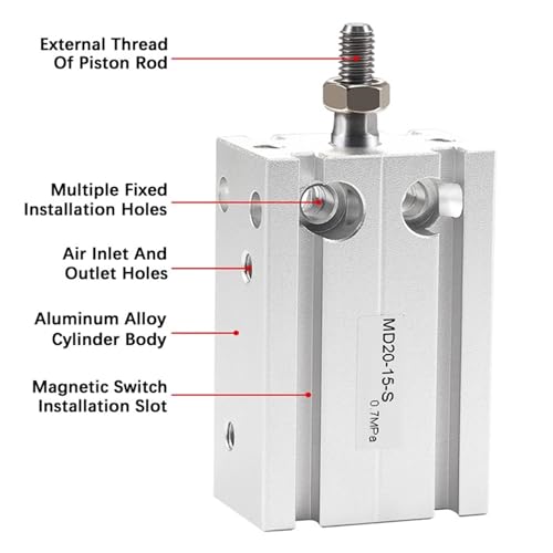 Vérin pneumatique MD6 pour automatiser votre établi de modélisme et bricolage - 6