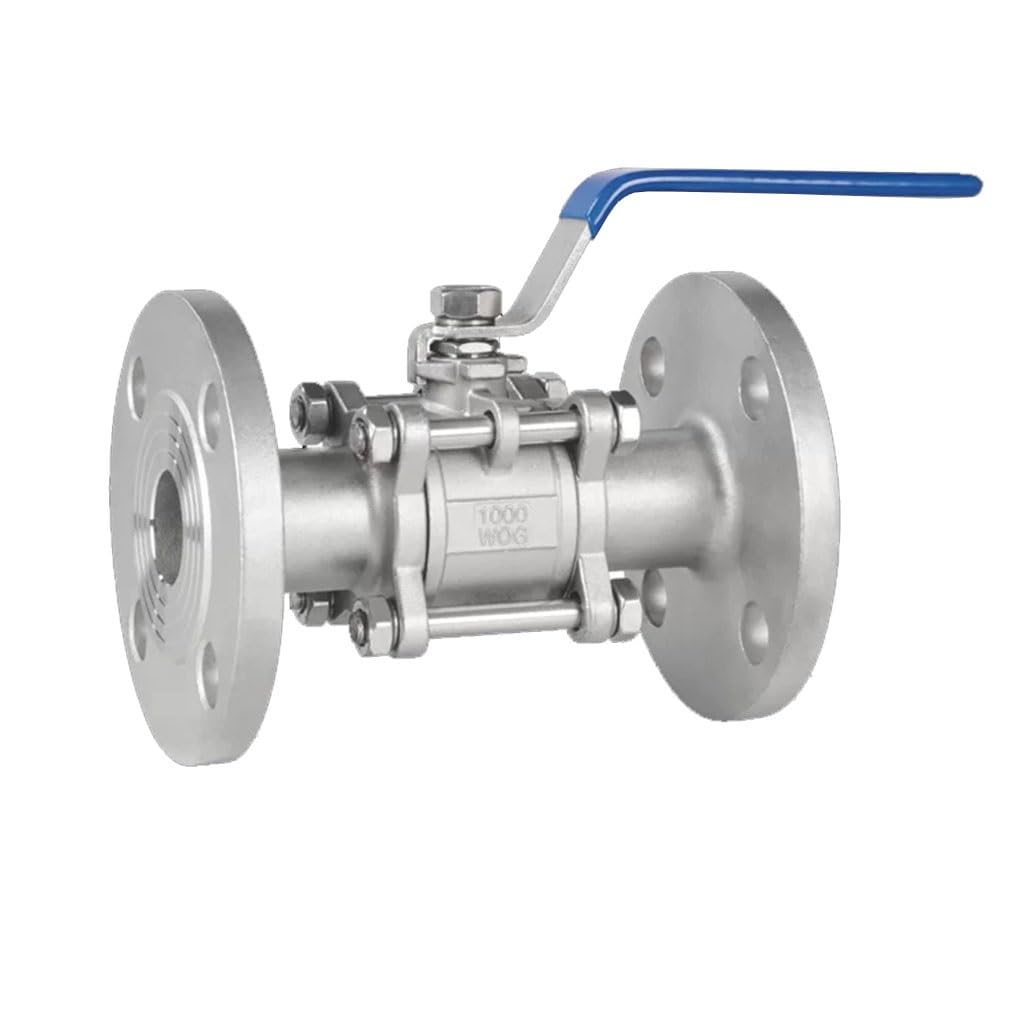OAMSCEYKW ball valve 304 Stainless Steel Three Piece Flange Ball Valve Pipeline Pressure Resistant Manual Valve Switch DN15 20 25 32 40 50 1pcs(0.75 Inch)