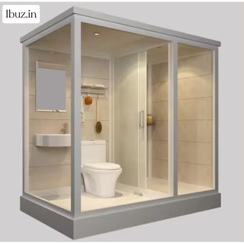 Prefab Luxury Integrated Bathroom Pod All in One Modular Shower Room & WC Unit for Hotels,Residences, & Commercial Spaces (SIZE, Medium 74X47X84 INCH 5, All-in-One Bathroom Module)