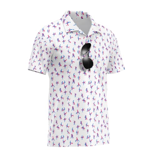 Camisetas polo para hombre de golf, divertidas, con tecnología anti-transpiración, secado rápido y manga corta miniatura 3