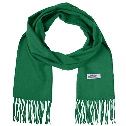Falari Men Women Unisex Cashmere Feel Scarf 78" X 12" Solid Color Kelly Green A19-22 #TOP1