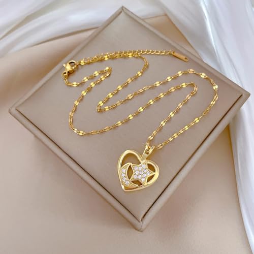 Collier pendentif zircon de qualité supérieure et chaîne acier inoxydable durable - 2